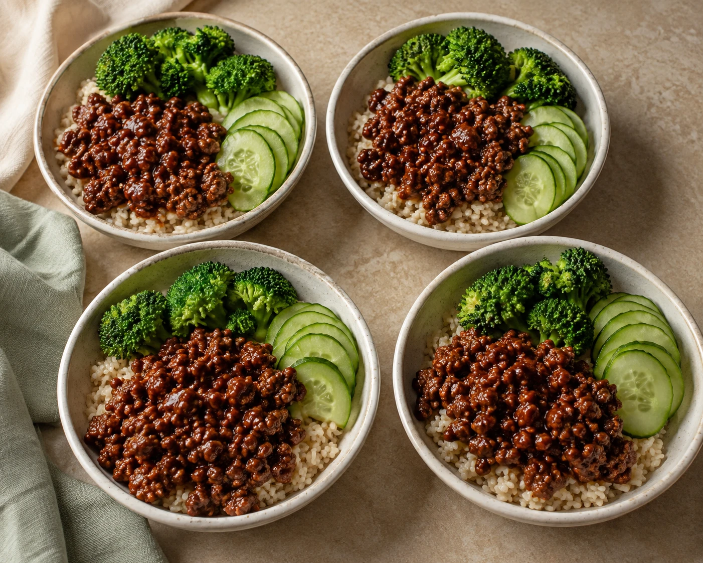 15-Minute Korean-Inspired Ground Beef Bowls
